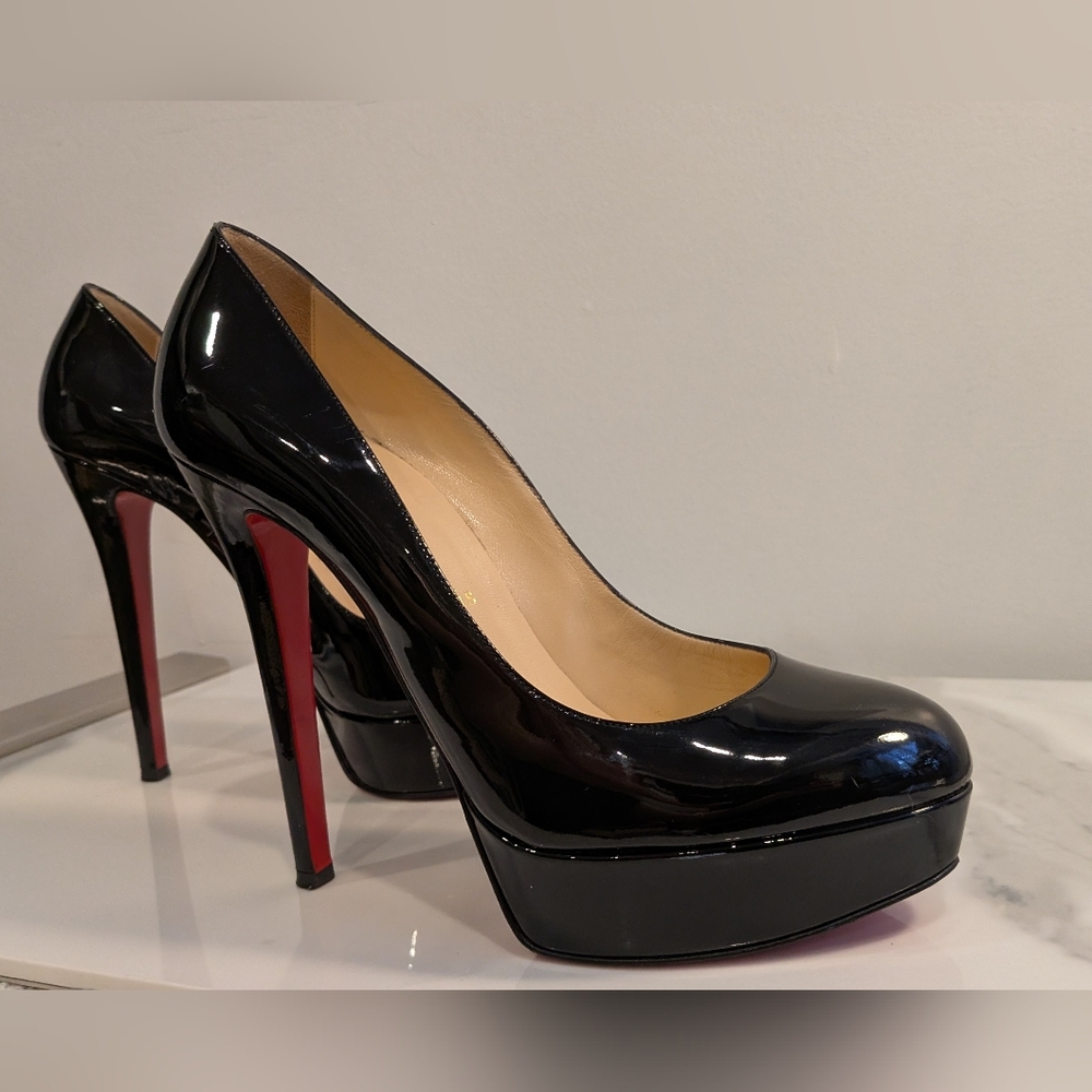 Christian Louboutin Black Patent Leather High Heel Bianca Pumps - Picture 2 of 11
